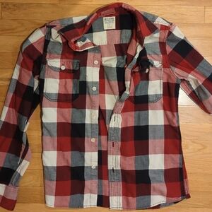 Mossimo Supply Co Red and Black Casual Button Down Shirt